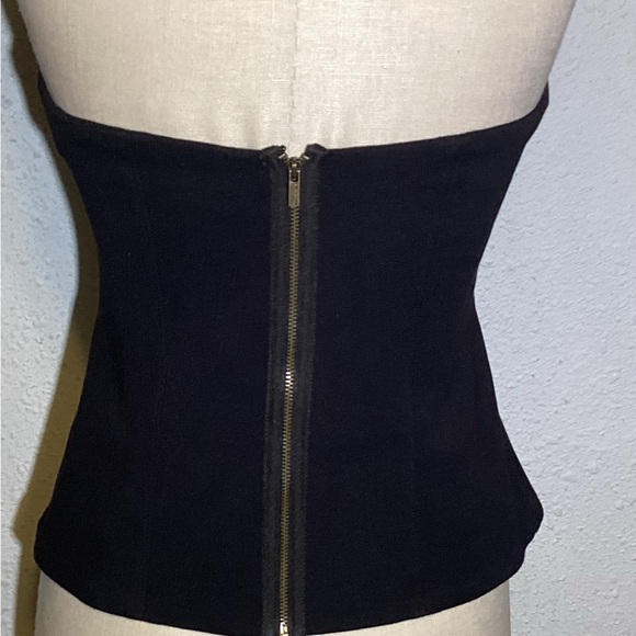 Bcbgmaxazria black satin ripon corset bustier top size medium - Picture 3 of 12